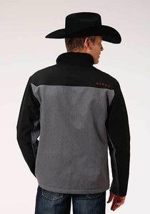 Roper Mens Jackets Hi Tech Fleece Pieced Grey/ Black Softshell 03-097-0780-6142