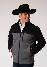 Load image into Gallery viewer, Roper Mens Jackets Hi Tech Fleece Pieced Grey/ Black Softshell 03-097-0780-6142