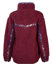 Load image into Gallery viewer, Hooey Pink Sherpa Pullover/purple Aztec HFP005