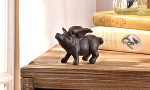 Gift Craft Cast Iron Flying Pig Table Decor