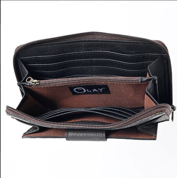 Olay Tooled Leather Clutch/Wallet LBG103
