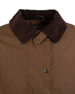 DA'S Big Over Coat brown&seedling ダズ Men's Dakota Waxed Cotton Casual Coat | Aged Leather Look Coat