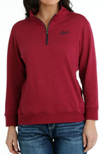 Load image into Gallery viewer, Cinch Burgundy Qtr Zip Pullover MAK7906001