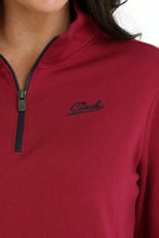 Load image into Gallery viewer, Cinch Burgundy Qtr Zip Pullover MAK7906001