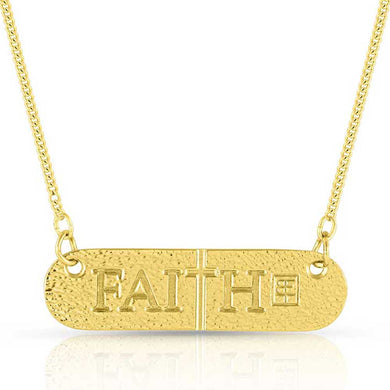 Montana Silversmiths Faith In All Warrior Collection Gold Bar Necklace WCNC5087