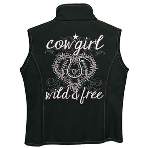 Cowgirl Hardware 487167-010 Wild & Free Poly Shell Vest Black