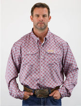 Load image into Gallery viewer, Drover Cowboy Threads Corral Vented, MW Red/Grey Prt LS