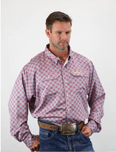 Load image into Gallery viewer, Drover Cowboy Threads Corral Vented, MW Red/Grey Prt LS