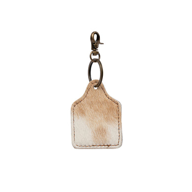 Cow tag Hair-on Keychain Small