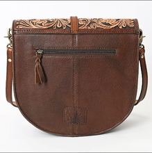 Load image into Gallery viewer, American Darling Tooled Lthr Front Flap Shoulder Bag ADBGA352