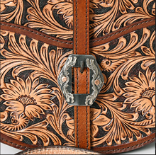 Load image into Gallery viewer, American Darling Tooled Lthr Front Flap Shoulder Bag ADBGA352