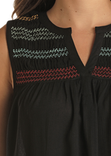 Load image into Gallery viewer, Panhandle Smocked Tank Black LW50T03408
