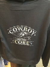Load image into Gallery viewer, Cowboy Hardware 372081010 Cowboy To The Core Black Zip Hoodie