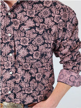 Load image into Gallery viewer, Drover Cowboy Threads Rattler Blk/Pink Paisley Prt LS