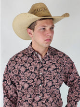 Load image into Gallery viewer, Drover Cowboy Threads Rattler Blk/Pink Paisley Prt LS
