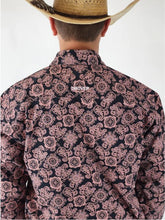 Load image into Gallery viewer, Drover Cowboy Threads Rattler Blk/Pink Paisley Prt LS