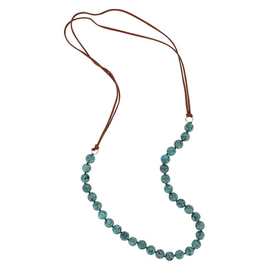 Attitude Jewelry Turquoise Marble Beaded Strand Necklace