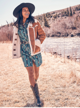 Load image into Gallery viewer, Wrangler Retro Checotah Cord Shirt Dress Dk Teal 112339170