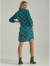 Load image into Gallery viewer, Wrangler Retro Checotah Cord Shirt Dress Dk Teal 112339170