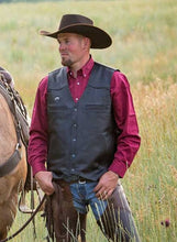 Load image into Gallery viewer, Wyoming Traders Drover Leather CC Vest Black