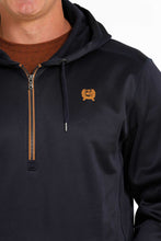Load image into Gallery viewer, Cinch Navy Hooded Qtr Zip Pullover MWK1240001