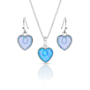 Montana Silversmiths Jewelry Set Glowing Love Opal JS5166
