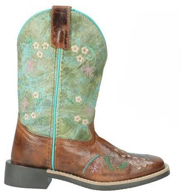 Smoky Mountain Yth Wildflower Turq/Br Waxed Dist 3023Y