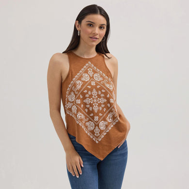 Wrangler Women's Bandana Diamond Front Tank Sienna Brown 112362283