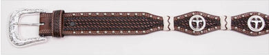 Cowboy Chrome Scalloped Belt w/BW Tooling, Cross Fish Concho & Nailheads 1792