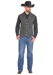 Panhandle Fleece Bonded Herringbone Vest Black DM98C07125