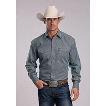 Load image into Gallery viewer, STETSON APPAREL MENS L/S SHIRT STETSON SNAP 2 POCKET PRINT 2867 FOREST MOSAIC PRINT - 11-001-0425-2000 GR