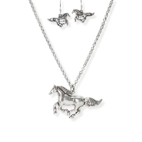 Tipi Running Horse Jewelry Set