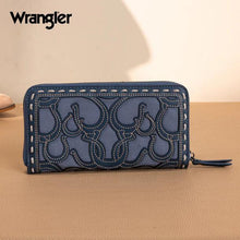 Load image into Gallery viewer, Montana West Wrangler Horseshoe Cutout Zip Around Wallet Jean WG292-W082JN