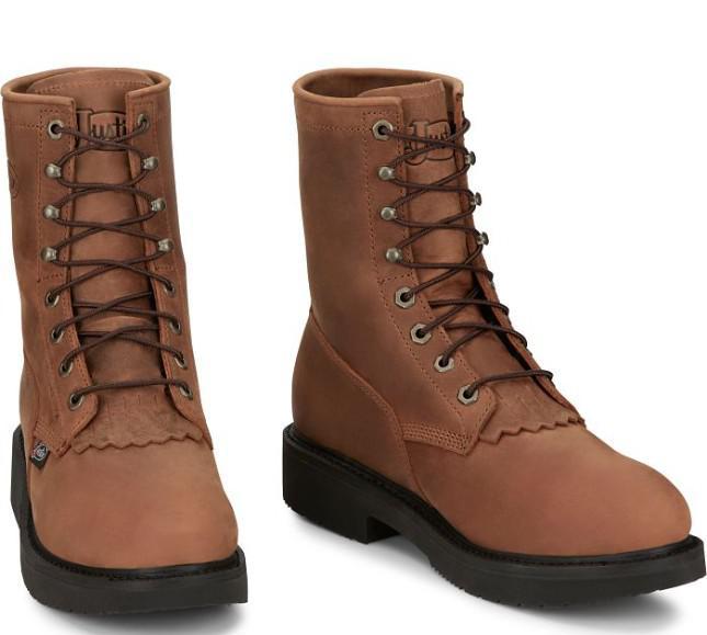 Justin Livestock 8” Steel Toe lacer OW764