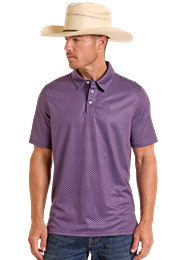 Panhandle Slim Men's Snap Polo Shirt Blue/Red TM51T06658