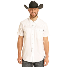 Load image into Gallery viewer, Rock &amp; Roll TEK SS 2PKT SLD Ripstop Snap White BMN3S06797