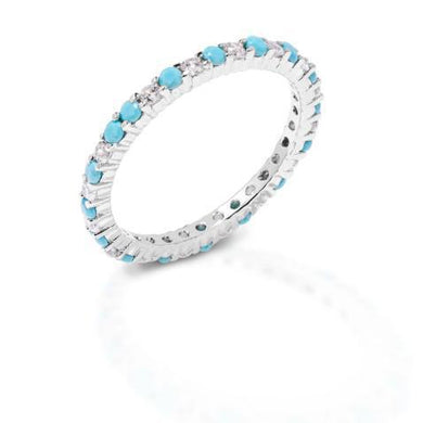Kelly Herd Clear And Turquoise Anniversary Band size 9