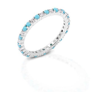 Kelly Herd Clear And Turquoise Anniversary Band size 9