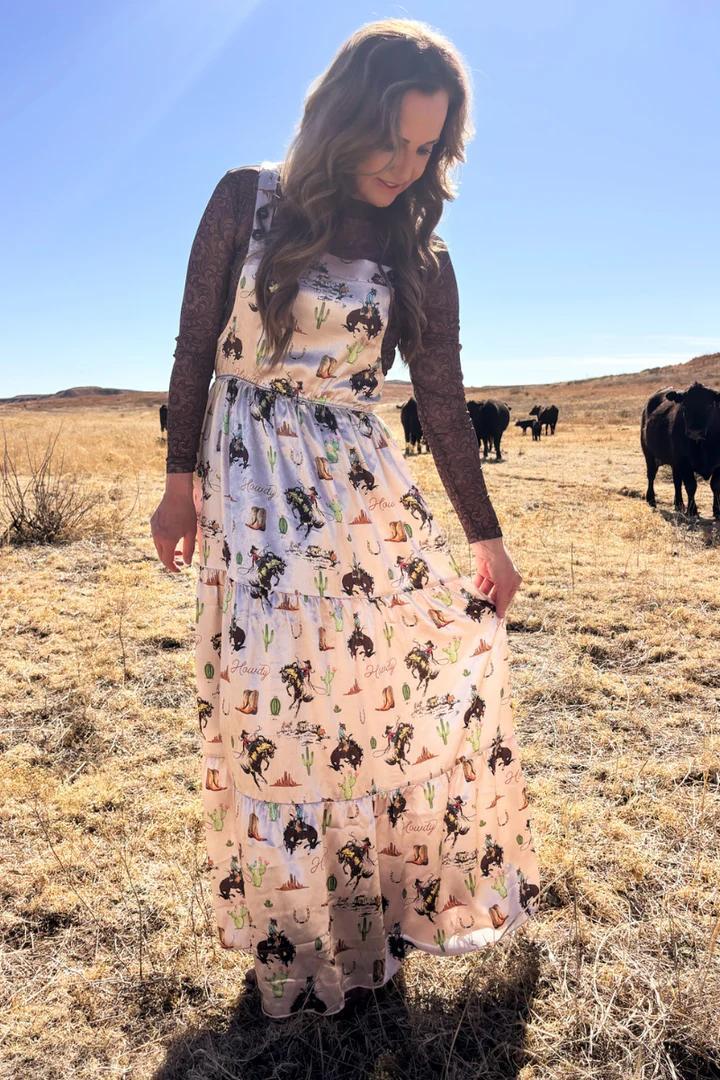 bohemian cowgirl dress Mariana Dress in Onyx by Sendero at Bourbon Cowgirl M