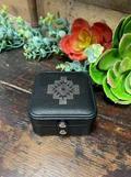 Load image into Gallery viewer, TC001BLK &amp; TC001GRN 4"x4"x2" Faux Leather Travel Jewelry Case Set w/ Cream Suede like Interior