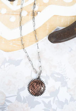 Tipi Sunflower Stream Coppertone Necklace