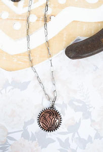 Tipi Sunflower Stream Coppertone Necklace