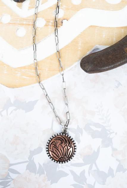 Tipi Sunflower Stream Coppertone Necklace