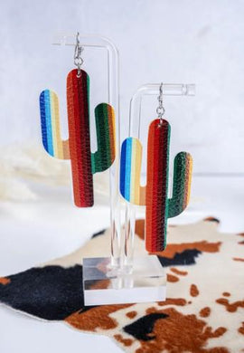 Icon Serape Striped Cactus Earrings