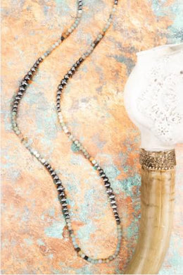 Carbon Creek Aqua & Silvertone Necklace