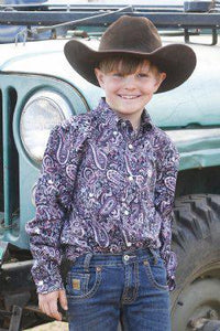 Cinch Boys  L/S Paisley Button-Down Western Shirt Multi MTW7060378