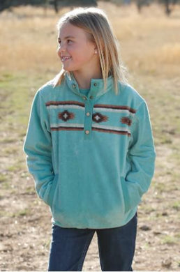 Cruel Girls Southwest Turquoise Fleece Pullover CWK8250008