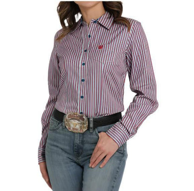 Cinch Women's Tencel Long Sleeve Western Button Up Shirt - Multicolor Stripe MSW9164249