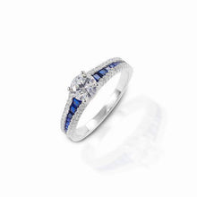 Load image into Gallery viewer, Kelly Herd Blue Spinel Engagement Ring - Sterling Silver EDR7578-8