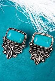 Tipi Boot Stitch Belle Turquoise & Silvertone Jewelry Set